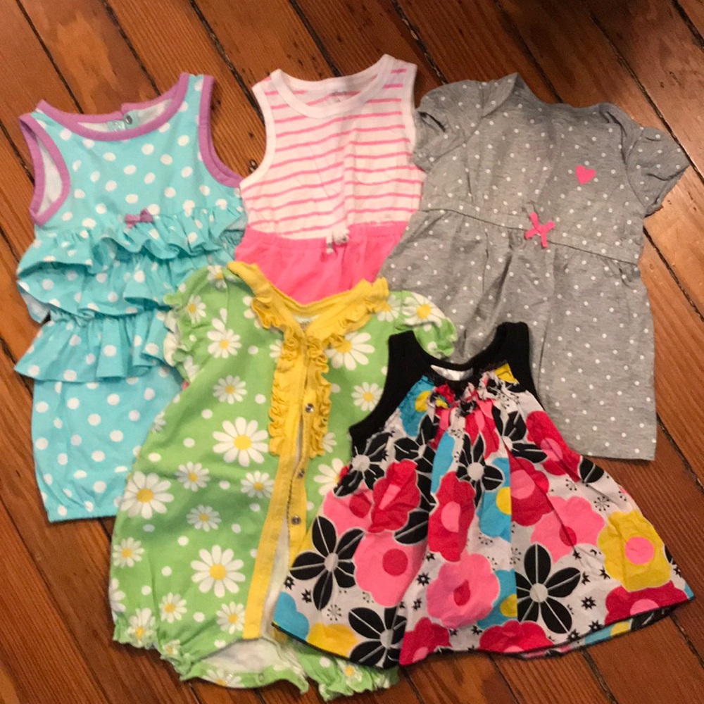 Girls clothing lot 6 months -rompers dresses